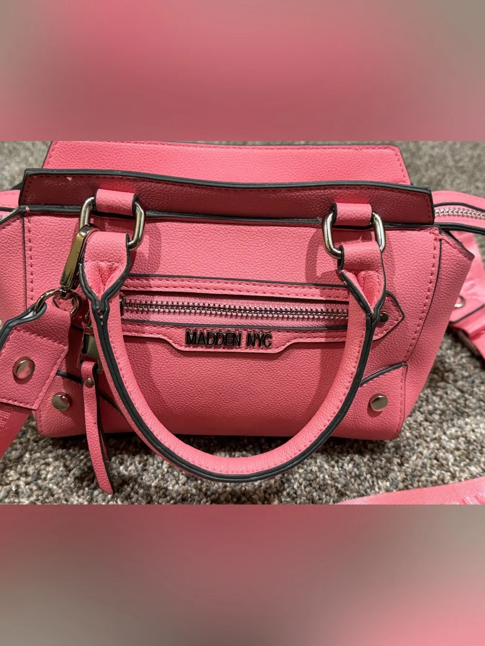 Steve Madden NYC Pink Women's Double Handle Stylish Everyday Purse